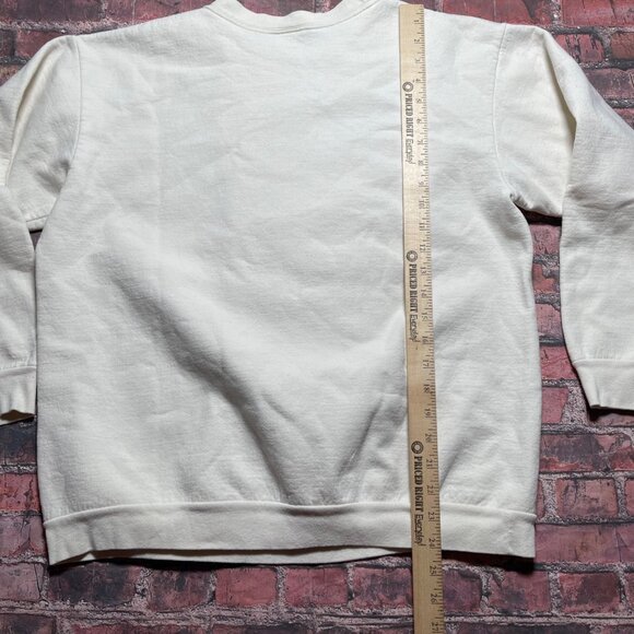 Vintage 90s Noah's Ark Sweatshirt XL White Religion Graphic Pullover Jesus - Picture 5 of 6